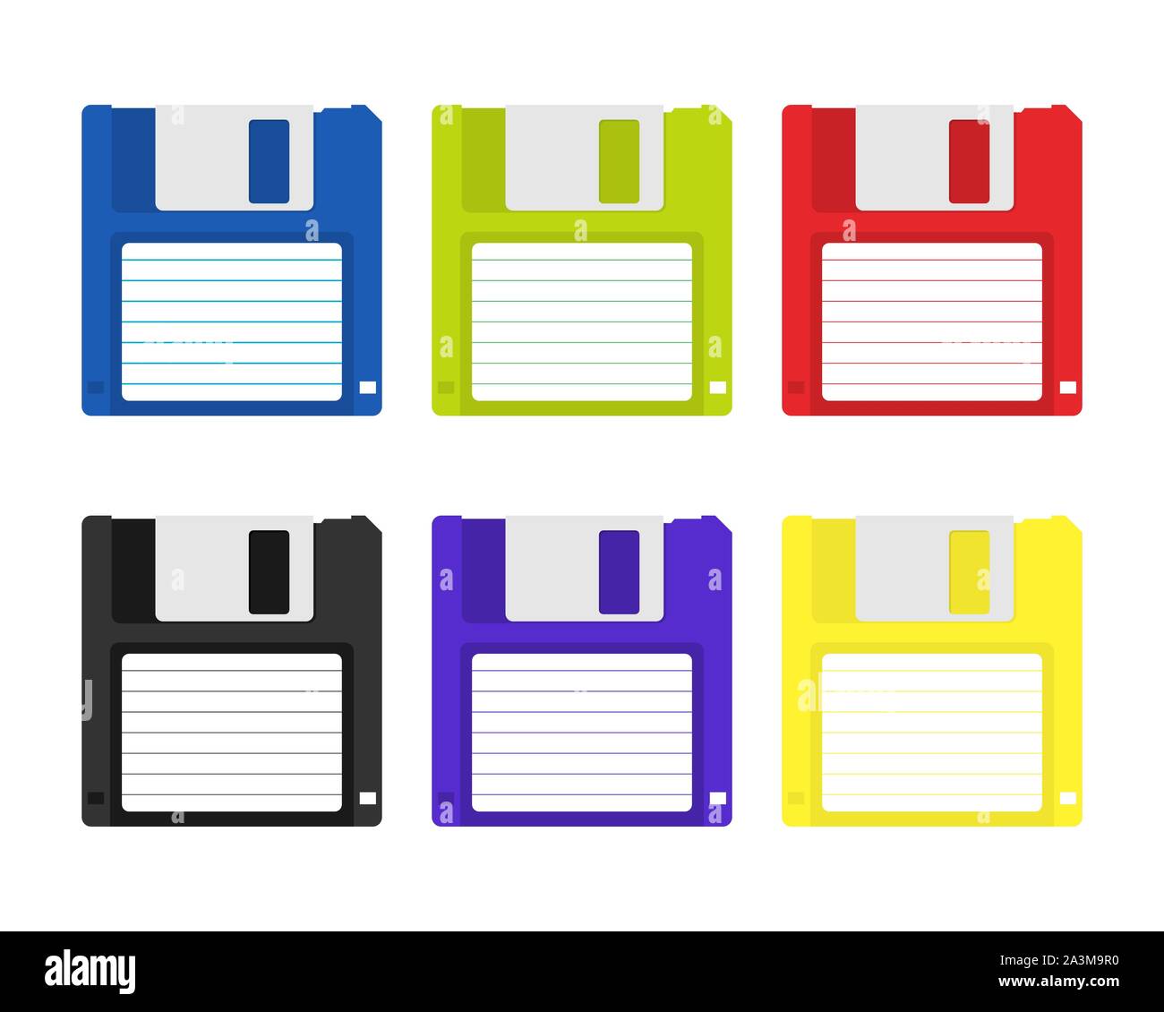 Magnetic floppy disc. Flat icon. Vector stock illustration. Stock Vector