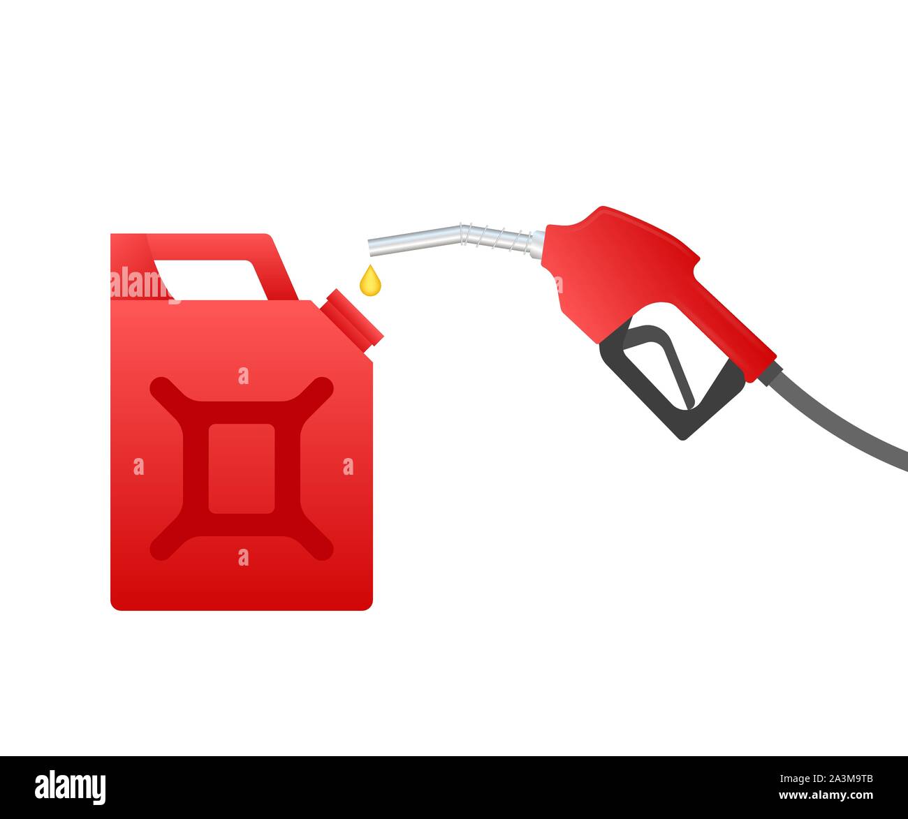 Red canister. Fueling gasoline or diesel vector web banner. Filling