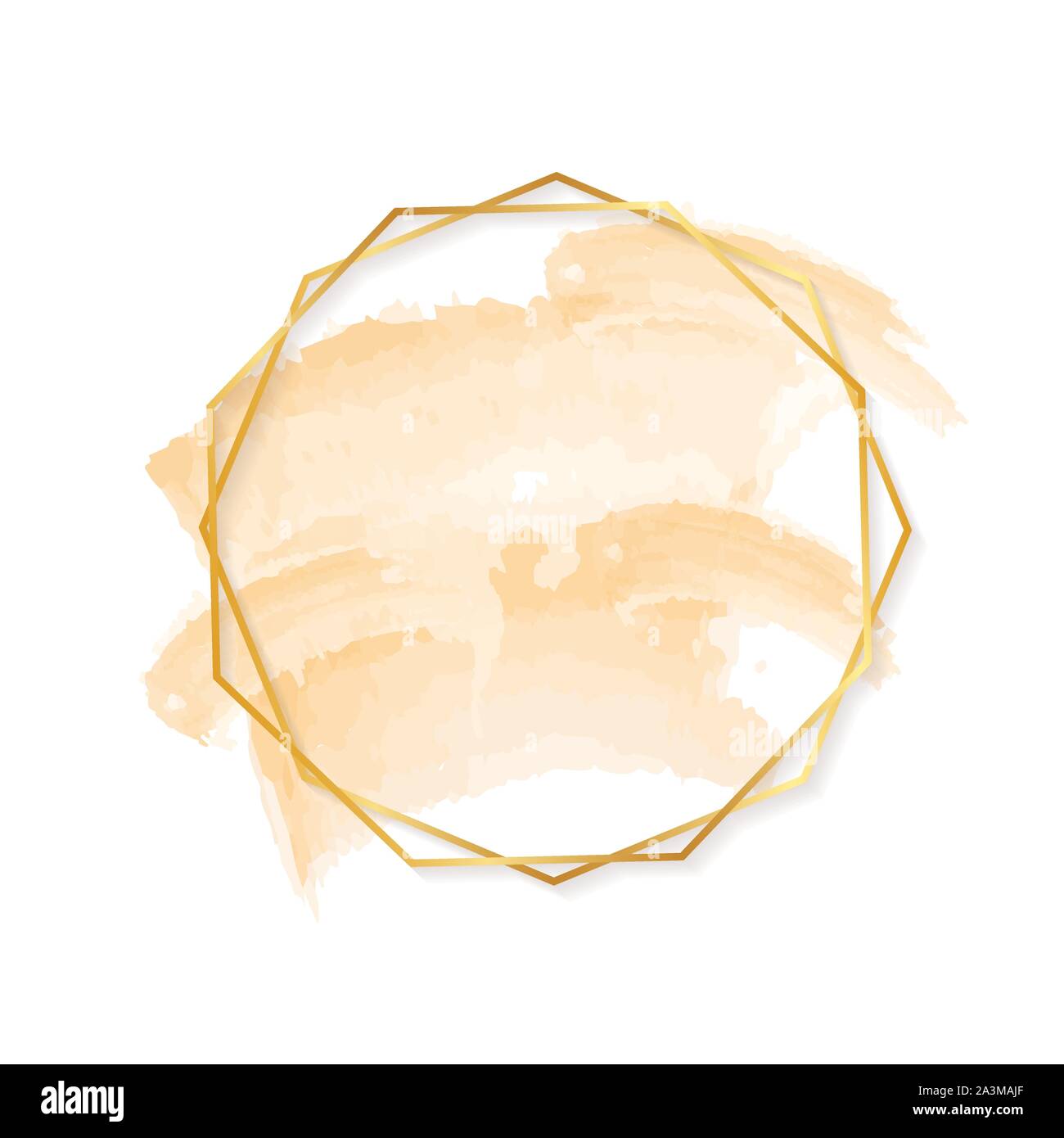 Vector golden frame with lights effects. Rectangle banner. Glowing magic frame. Vector stock illustrtaion. Stock Vector