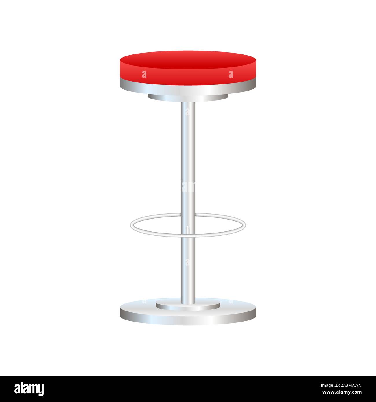 Big lap disk shape bright multicolor stylish 3d barstool stand . Vector stock illustration. Stock Vector
