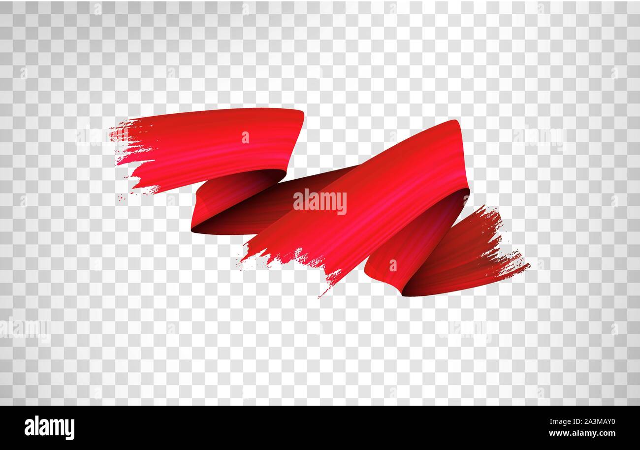 Freehand paint brush stroke realistic illustration. Flamboyant acrylic paint zig zag smears