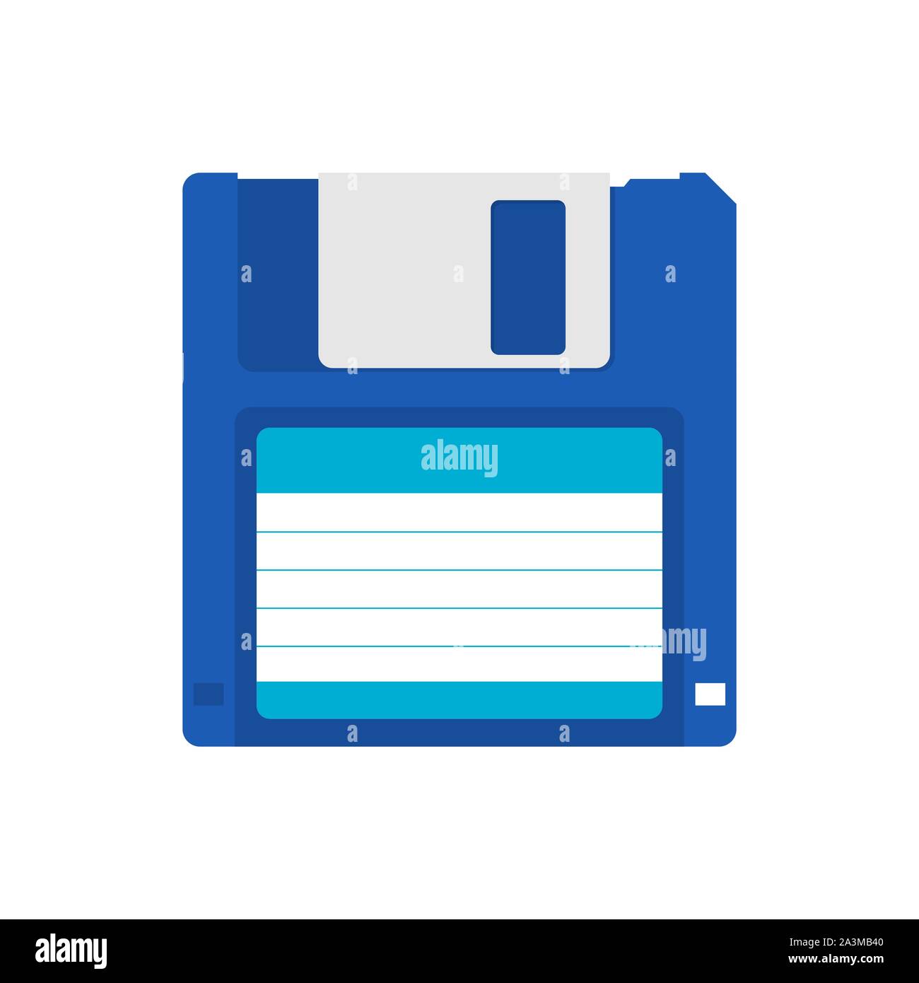 Magnetic floppy disc. Flat icon. Vector stock illustration. Stock Vector