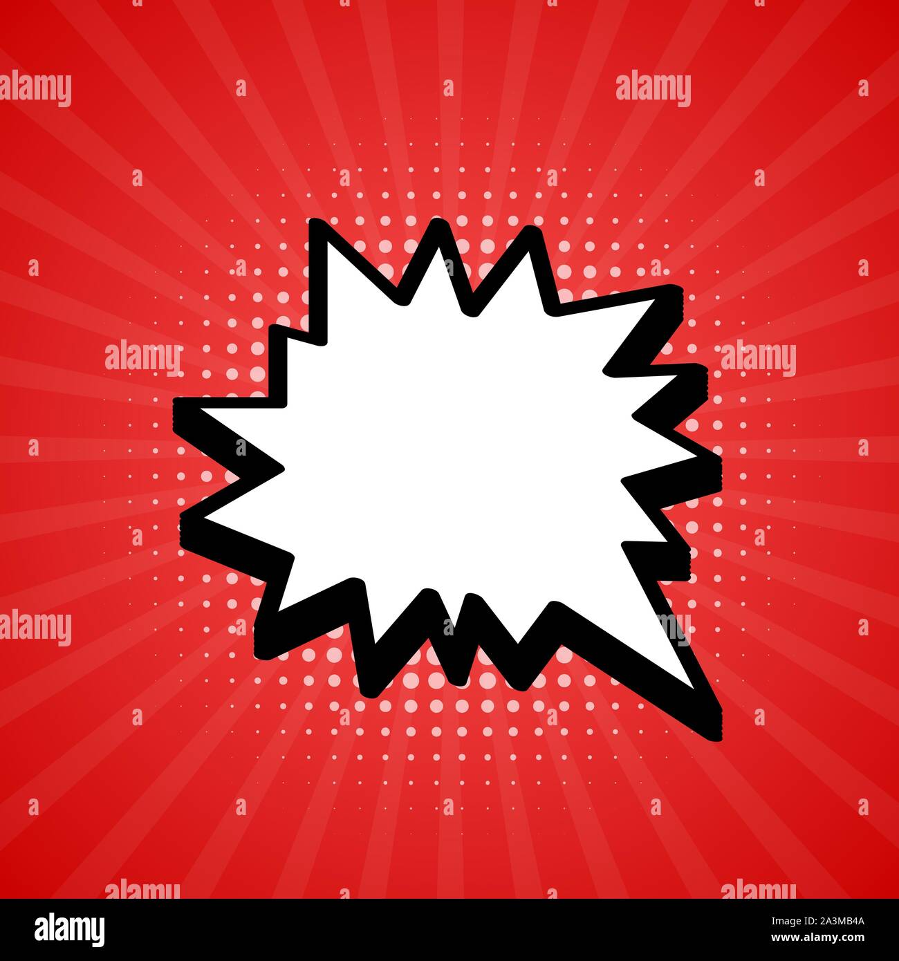 Comic speech bubble. Retro burst background in pop style. Vector ...