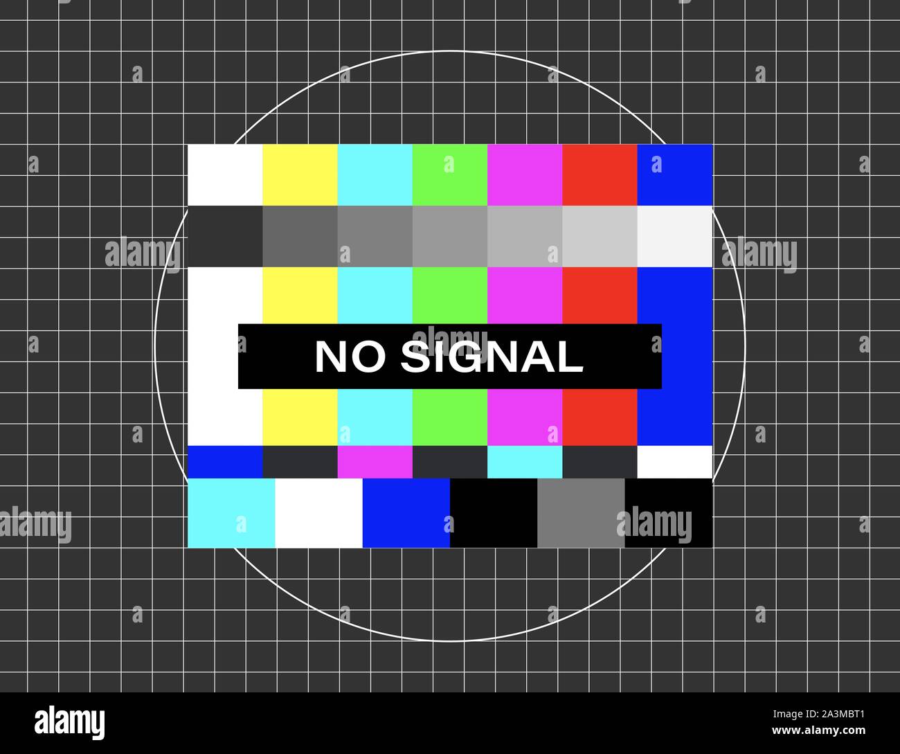 No signal. Distorted glitch tv. Descendant network. Vector stock
