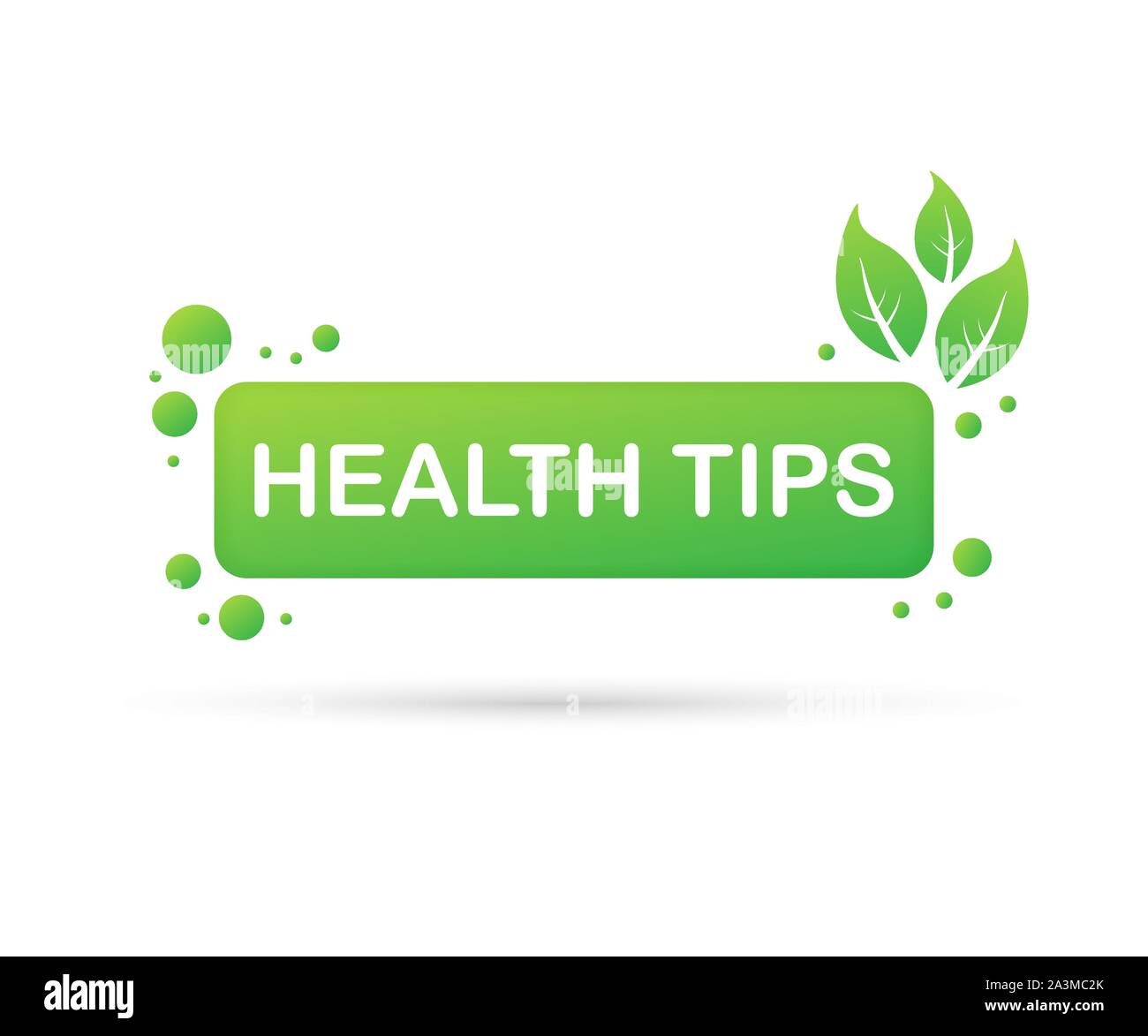 Health tips, badge, icon on white background. Vector stock illustration ...