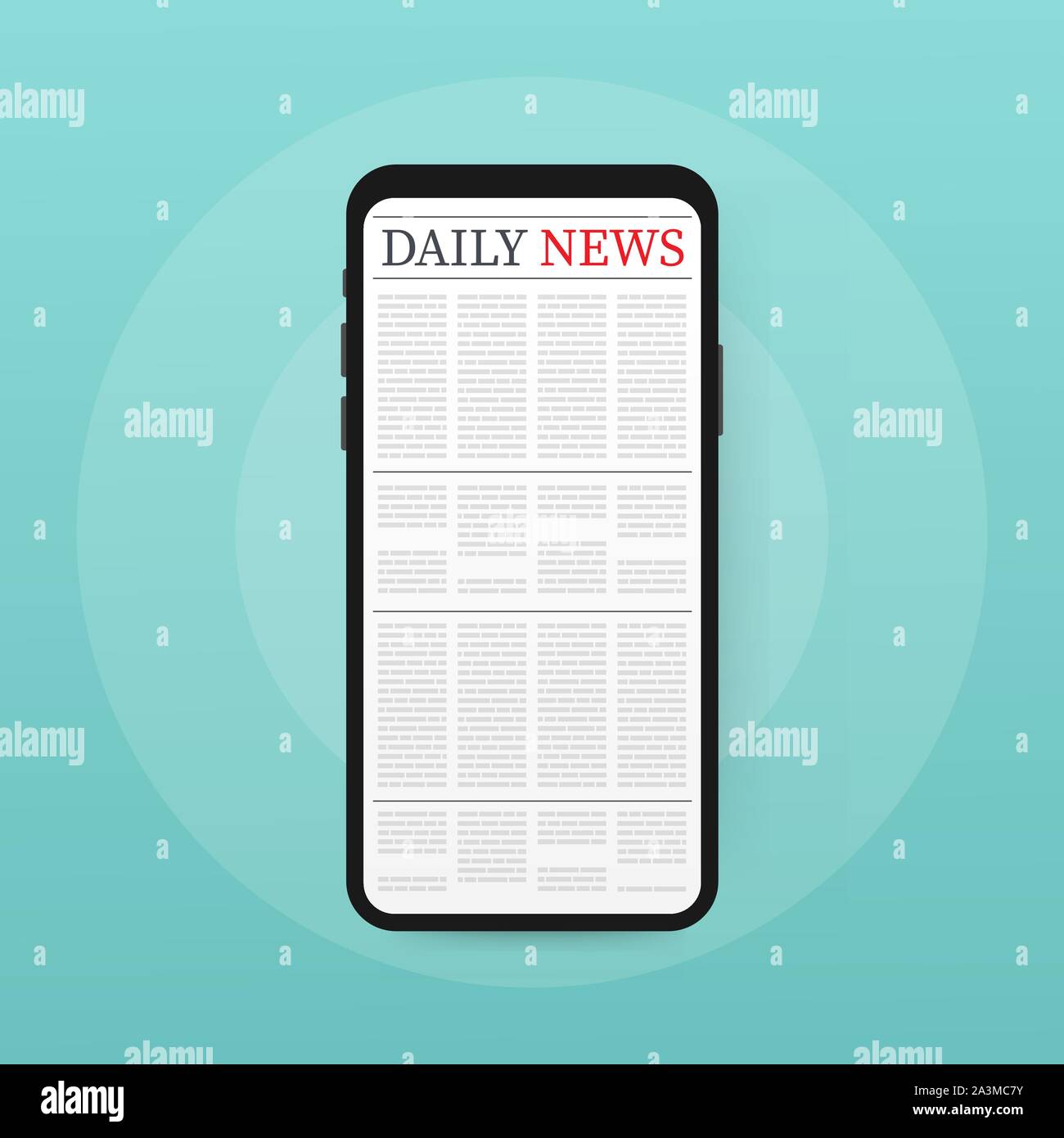 Vector mock up of a blank daily newspaper. Fully editable whole newspaper in clipping mask. Vector stock illustration, Stock Vector