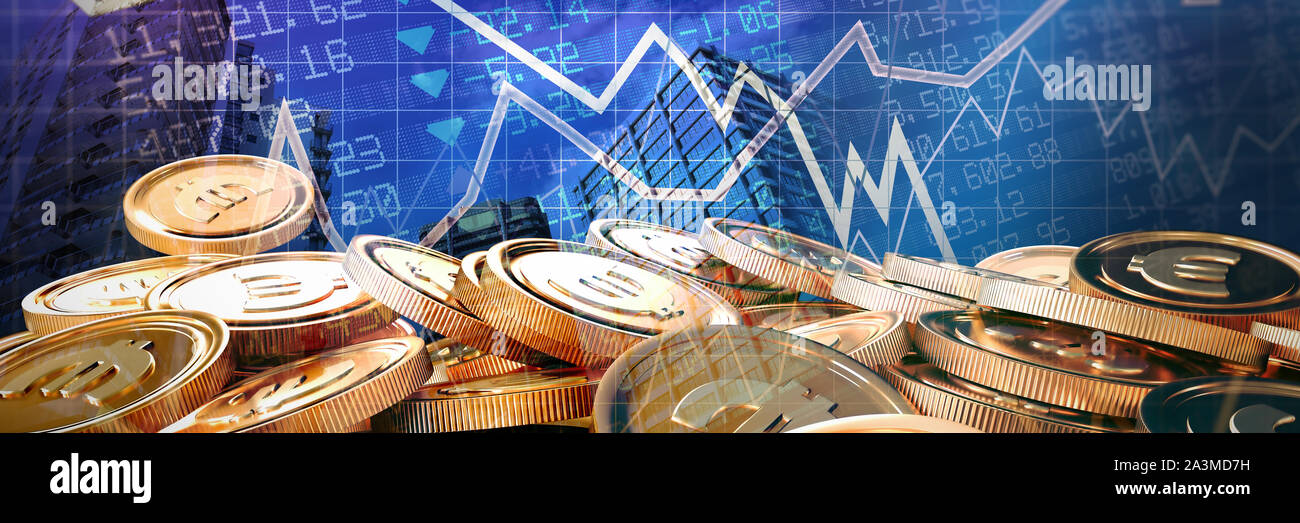 Composite image of bitcoins Stock Photo