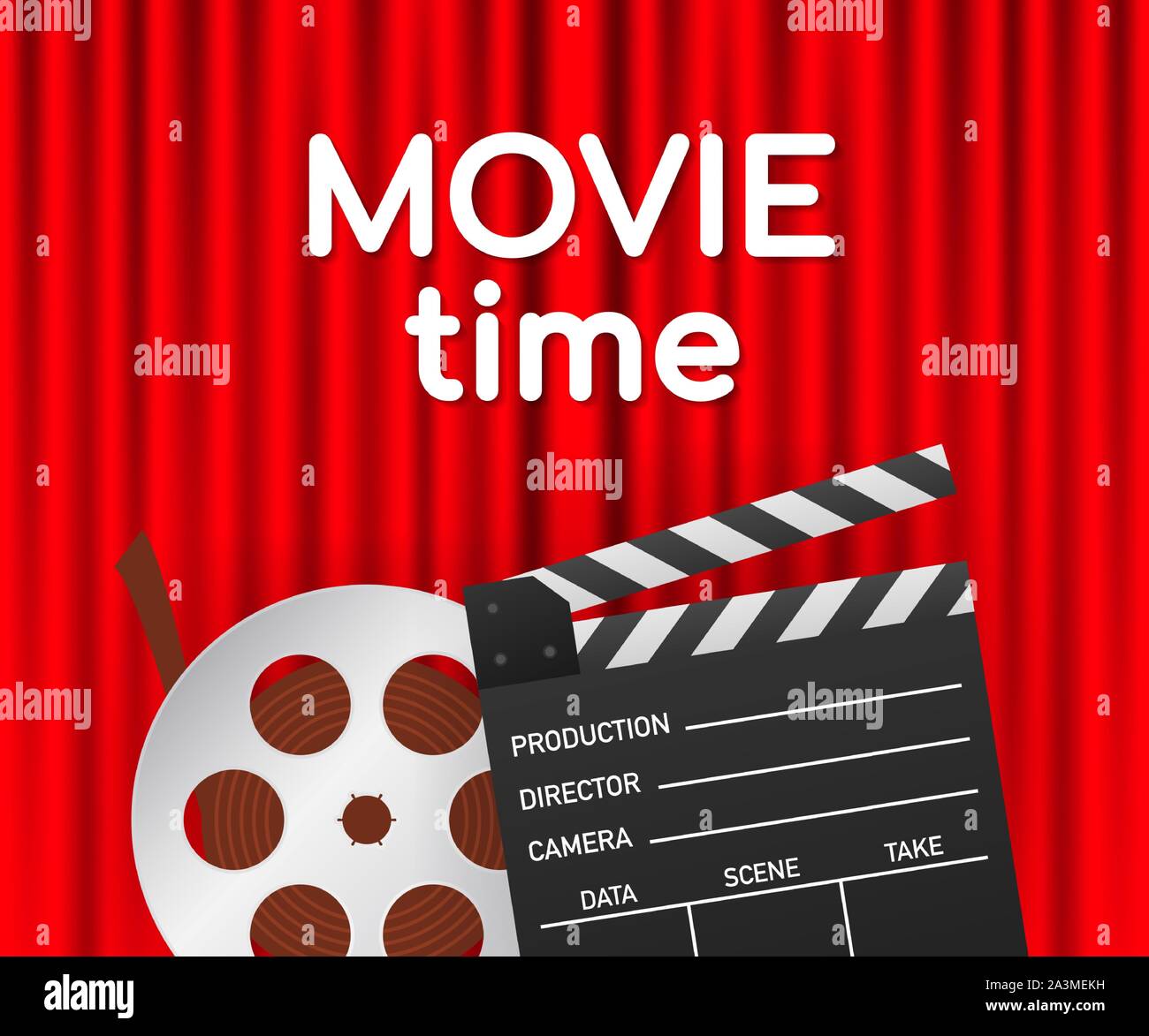 Lovely movie time concept layout with film projector and text area with