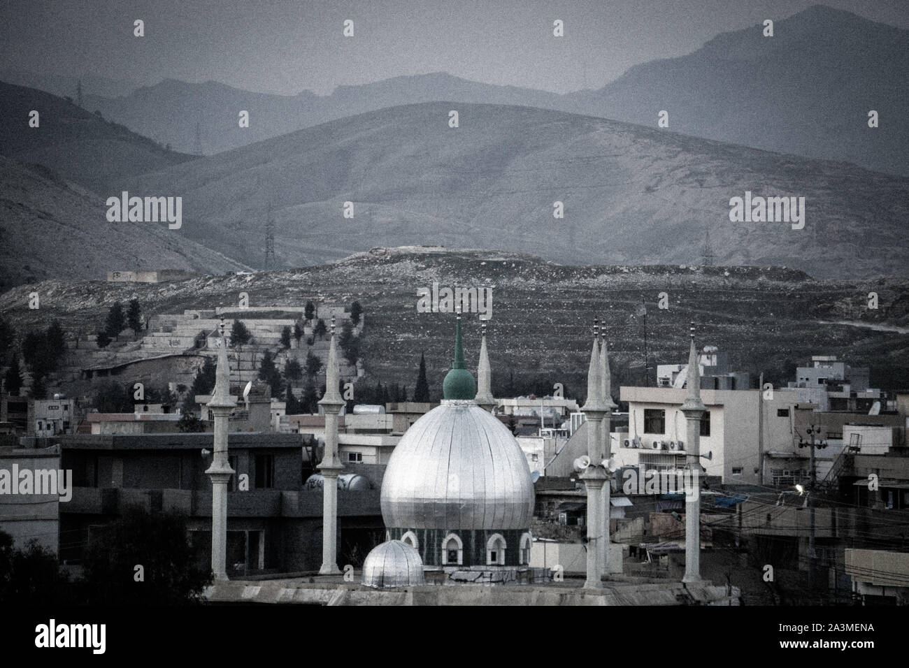 Cityscape of Sulimani, in the Kurdish Region of Iraq. Stock Photo