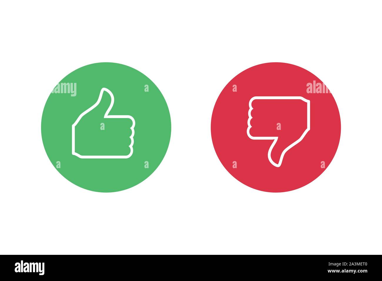 Checkmark X symbols on white isolated background. Stock Vector
