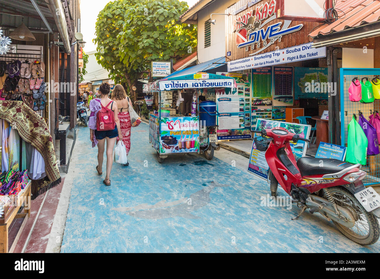 A view of Walking street in Ko Lipe Thailand Stock Photo