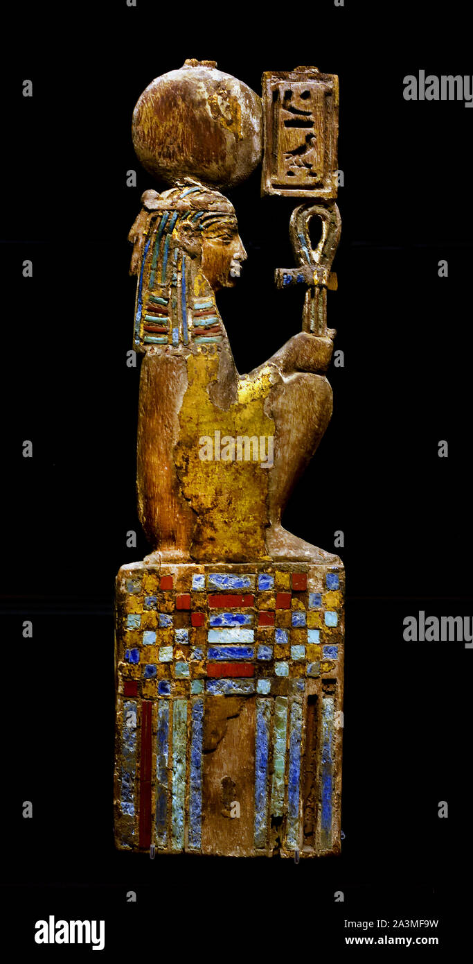 The goddess Maat: openwork furniture decor 4th century BC Egypt, Egyptian Stock Photo