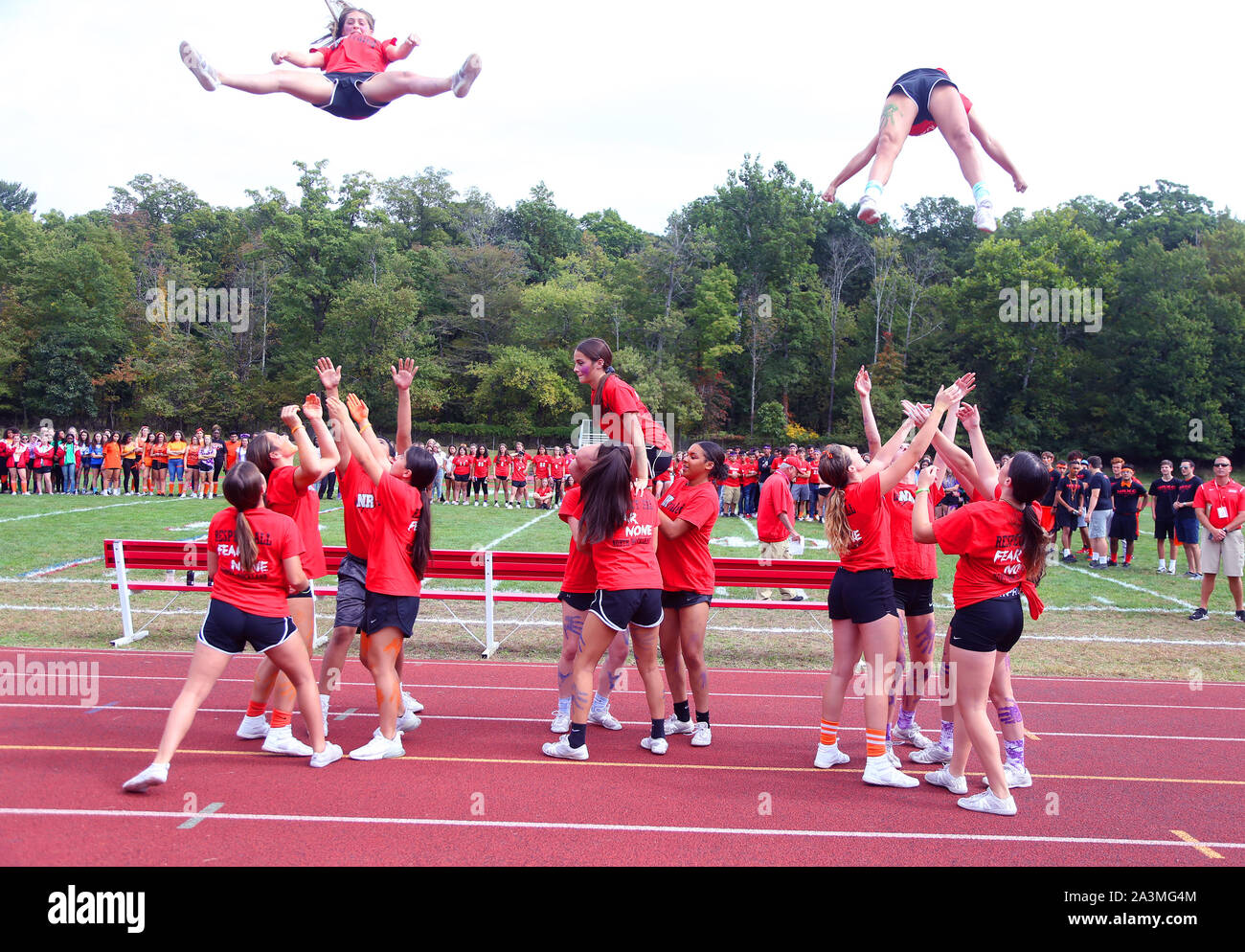 Cheerleaders Formation on the Grass Editorial Stock Image - Image of happy,  background: 129081264