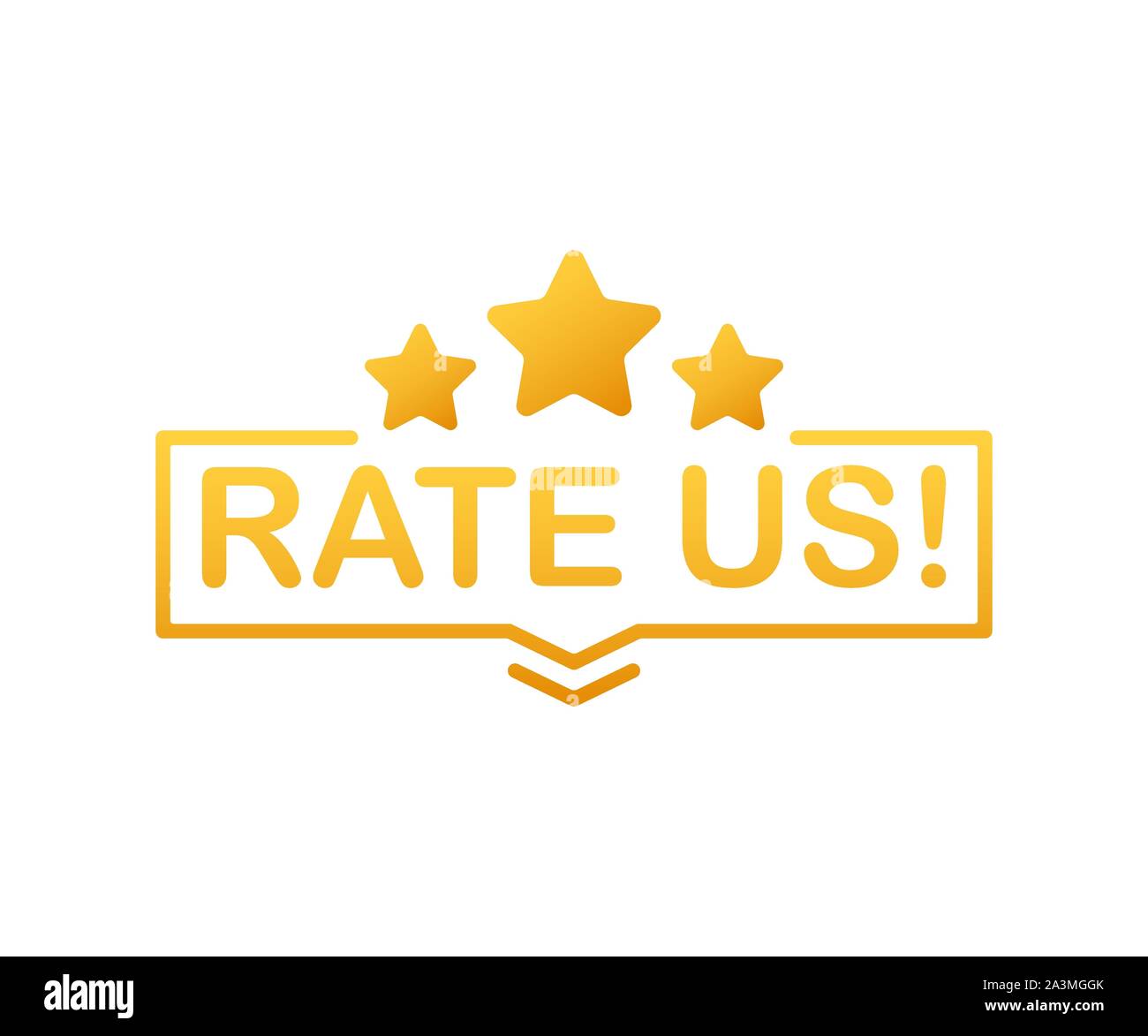 Rate us. Speech bubble on white background. Vector illustration. Stock Vector
