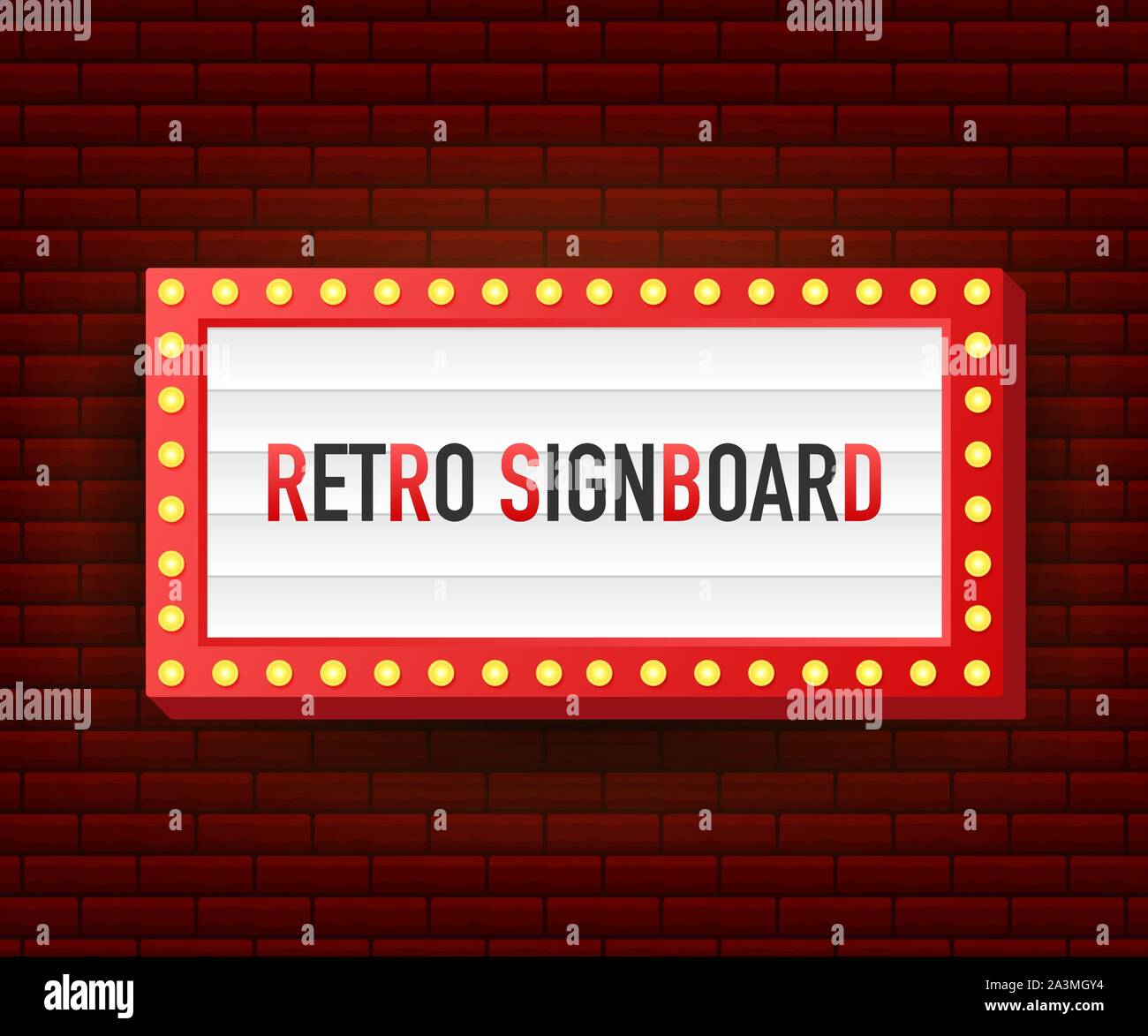 Retro lightbox billboard vintage frame. Lightbox with customizable