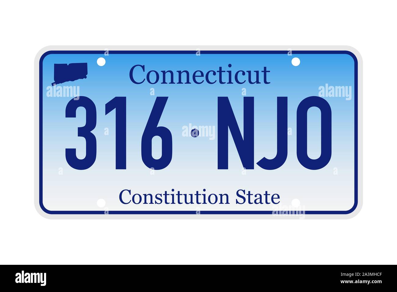License plate Connecticut. Vector illustration on white background. Stock Vector