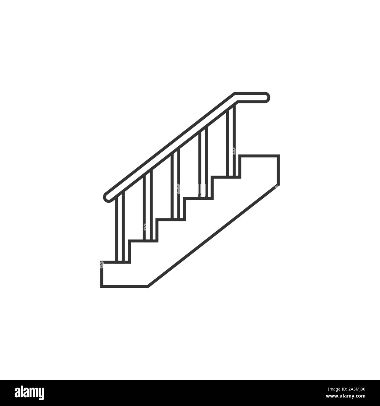 Stairs, stairwell, up icon. Vector illustration, flat design. Stock Vector