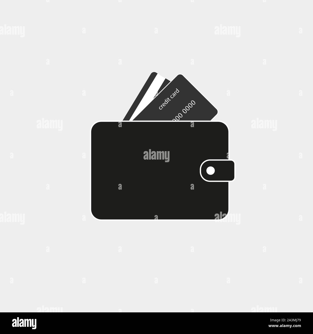 Billfold, purse, wallet icon. Vector illustration, flat design. Stock Vector