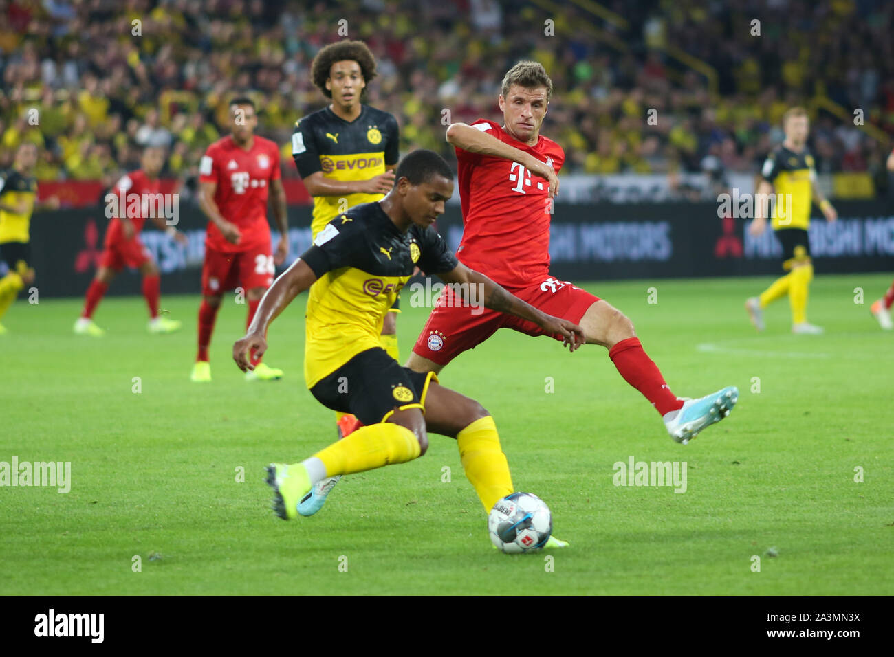 DORTMUND, GERMANY - AUGUST 03, 2019: Thomas Muller (Bayern Munchen) pictured during the final of the 2019/20 german supercup. Stock Photo