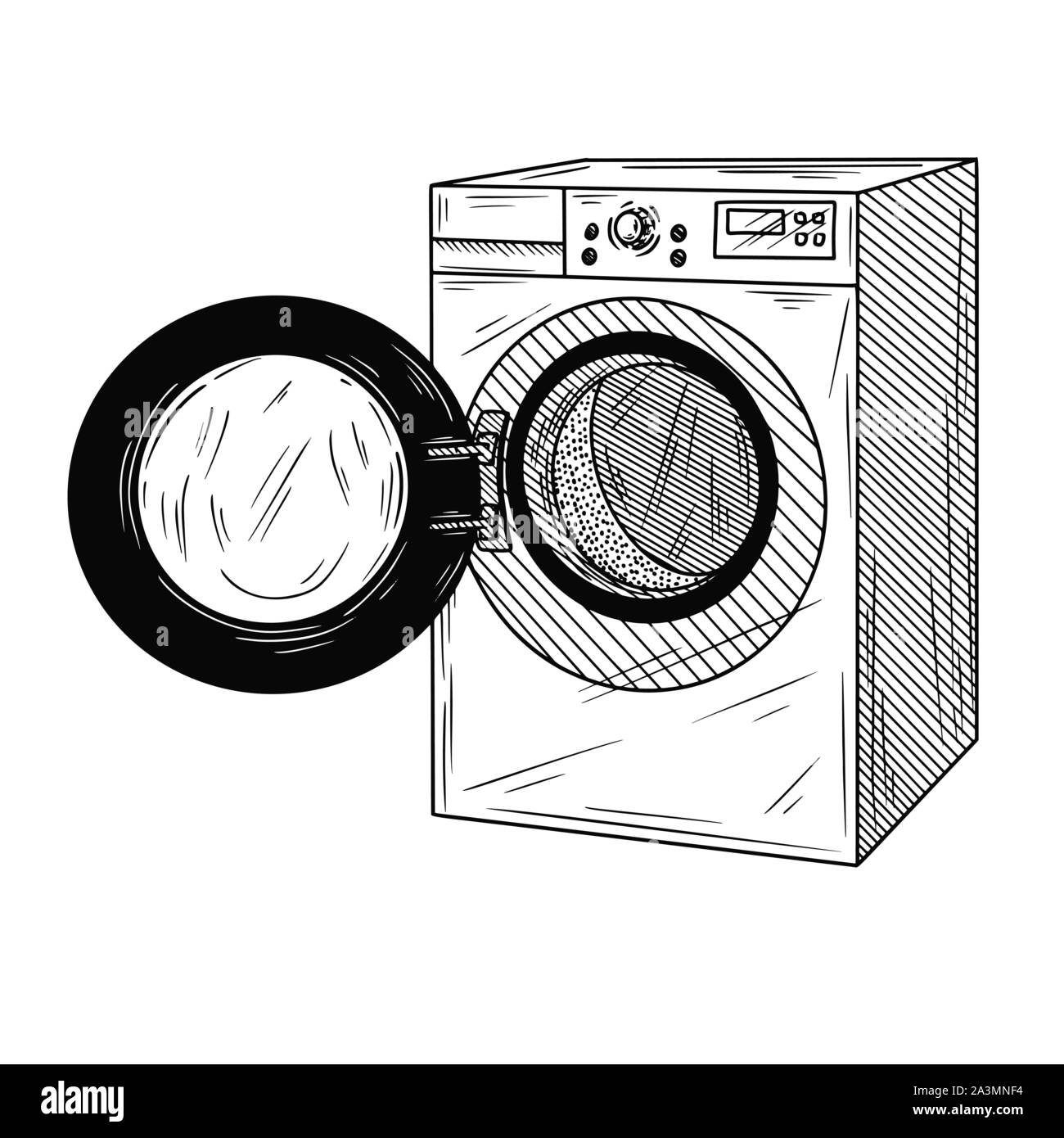 Technical drawing of a washing machine in an  Stock Illustration  76879180  PIXTA
