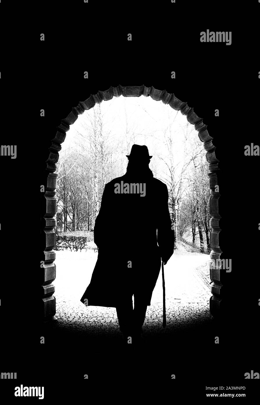 Old man hat silhouette hi-res stock photography and images - Alamy