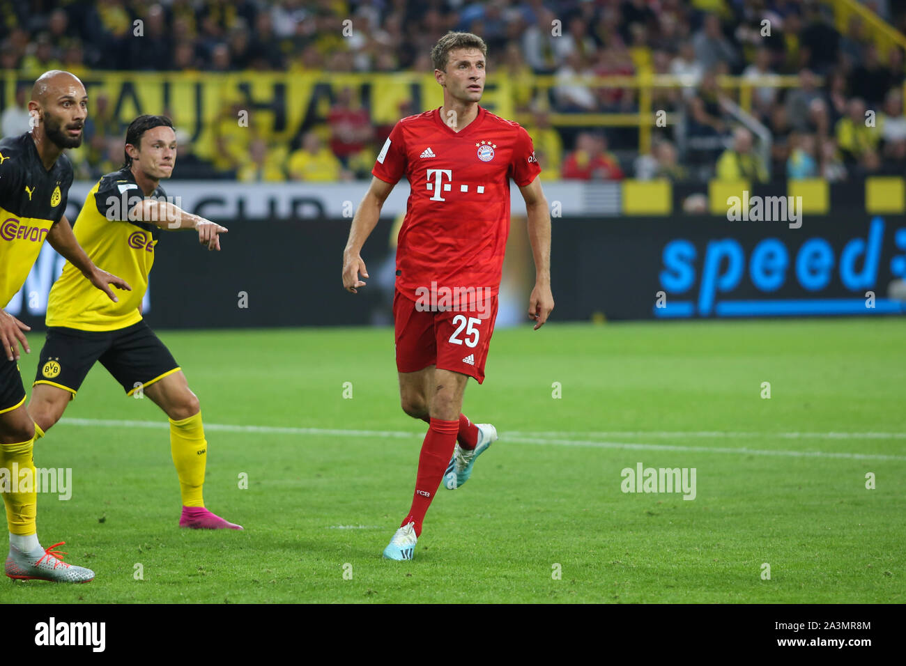 DORTMUND, GERMANY - AUGUST 03, 2019: Thomas Muller (Bayern Munchen) pictured during the final of the 2019/20 german supercup. Stock Photo