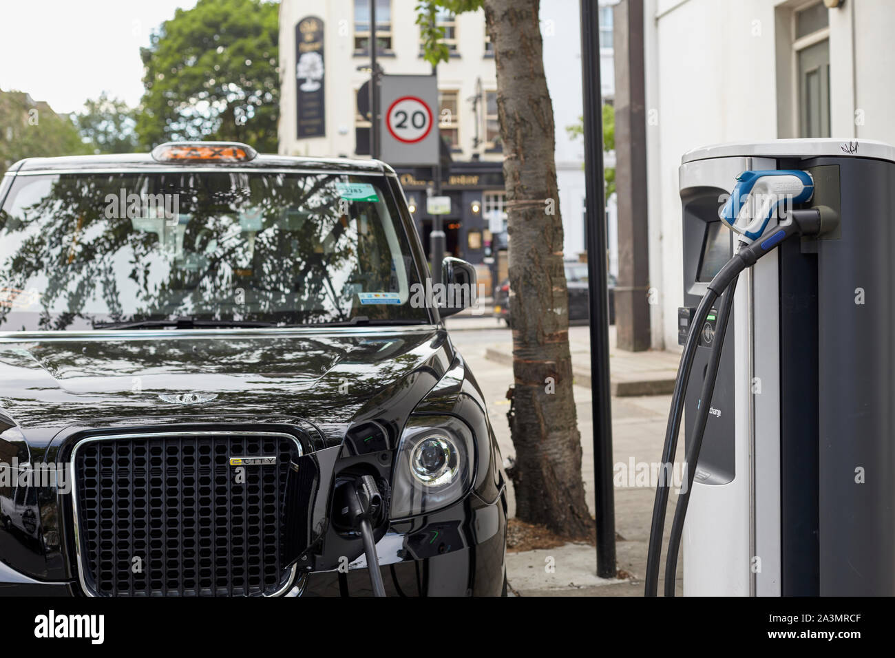 London Black Cab, TX Electric Taxi from LEVC Stock Photo