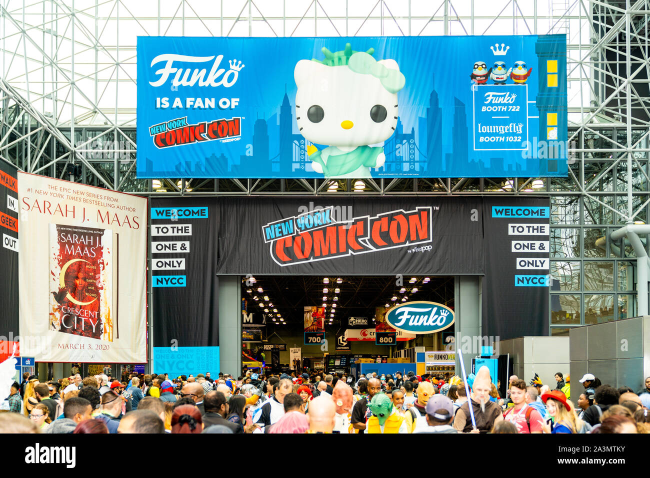 Jacob K. Javits Convention Center, New York New York - October 6, 2019: Crowd from the popular New York Comic Con conference. Stock Photo