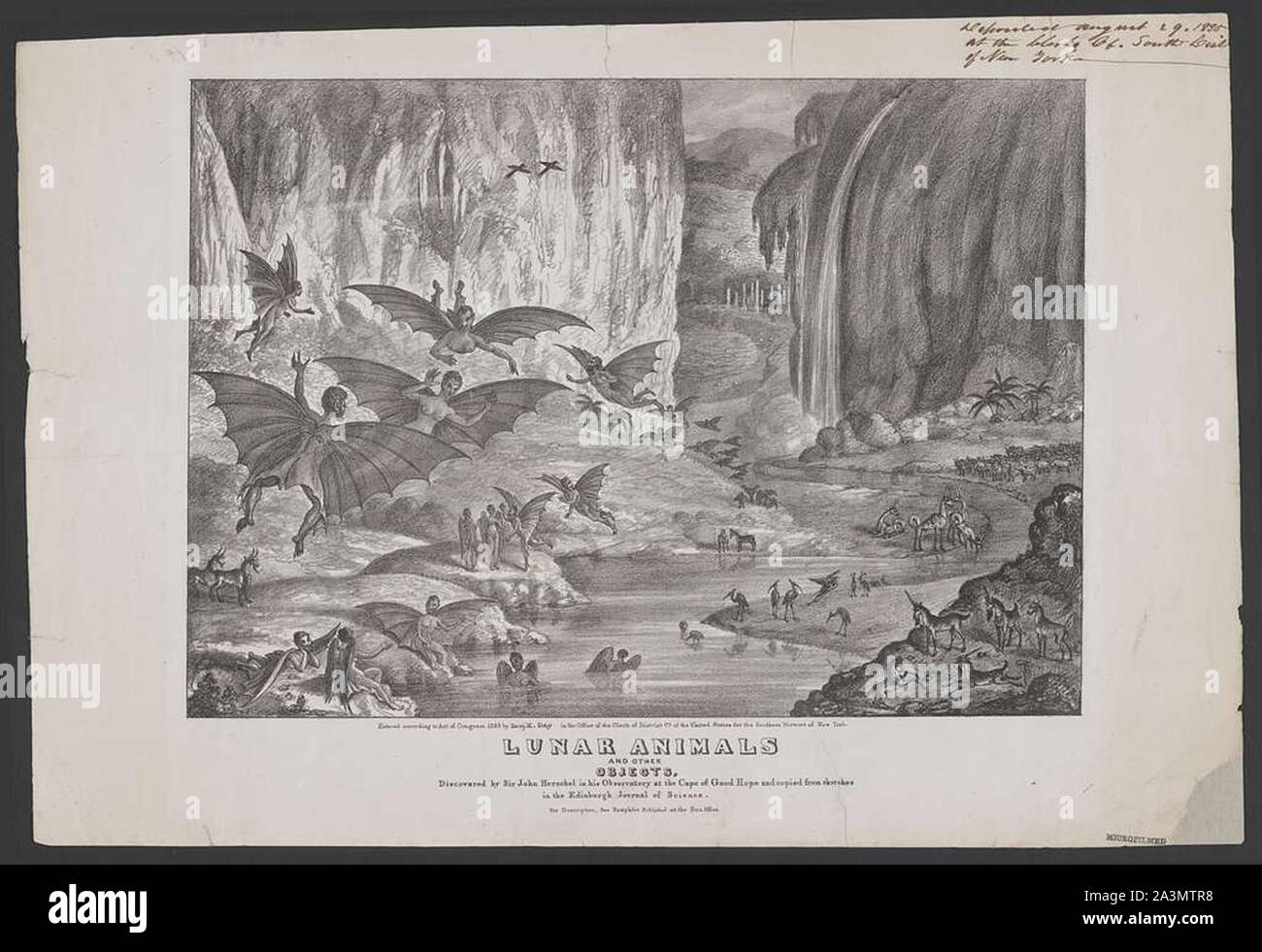 Lunar animals and other objects Discovered by Sir John Herschel in his observatory Stock Photo