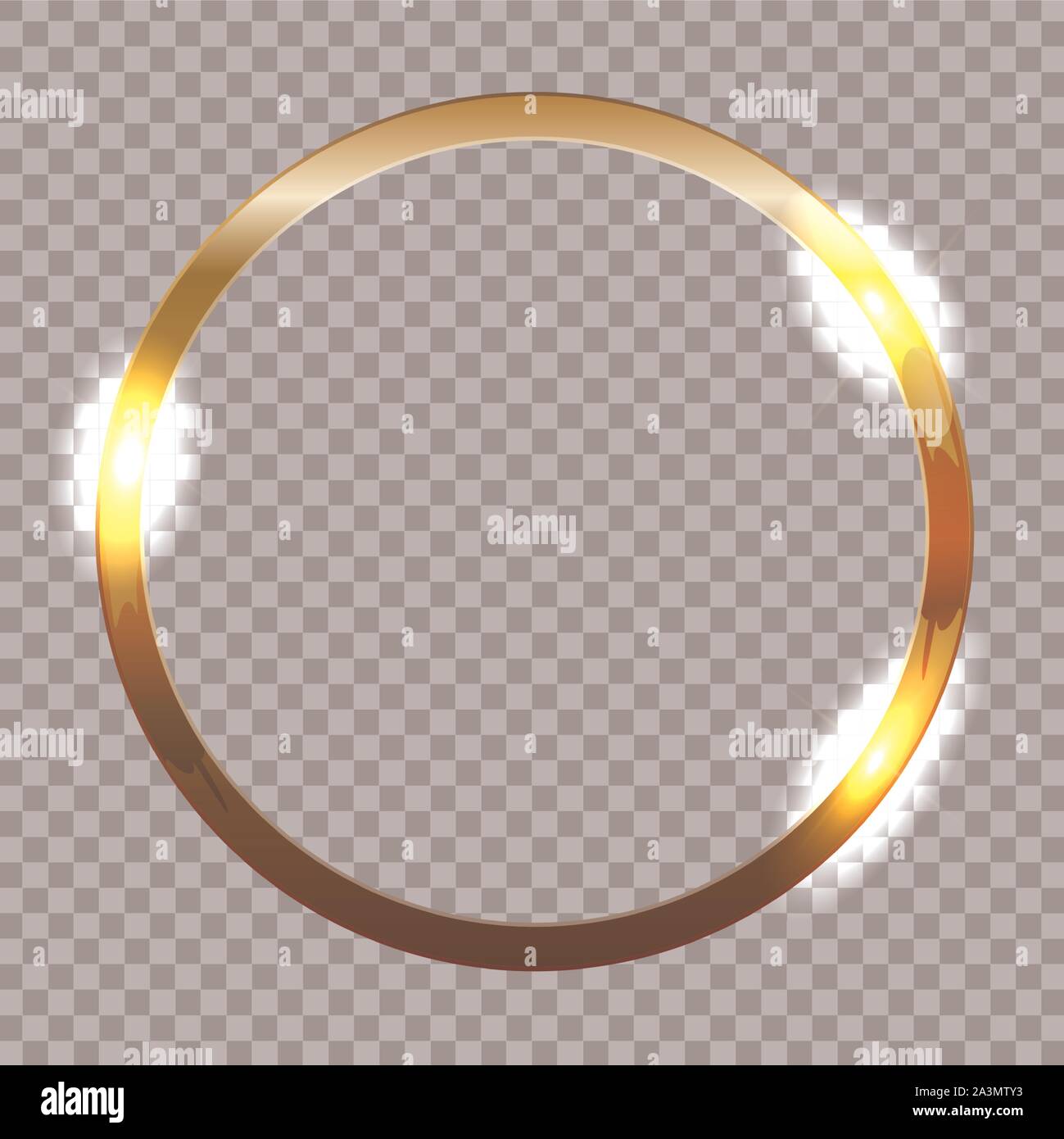 Golden sparkling glossy frame ob transparent abstract background. Can ...