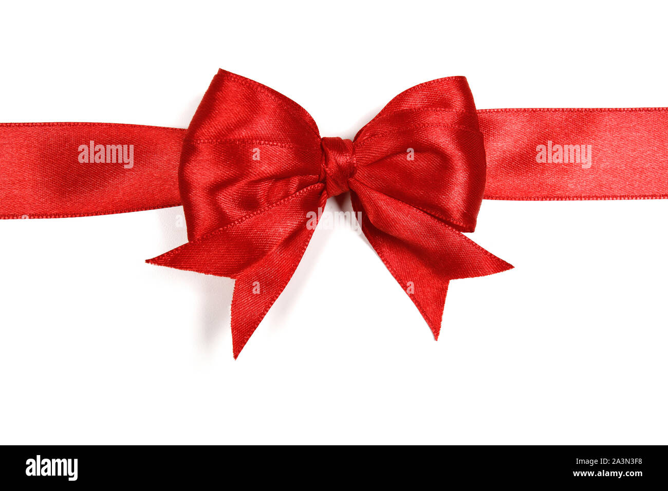 Red ribbon bow on isolated white background Stock Photo - Alamy