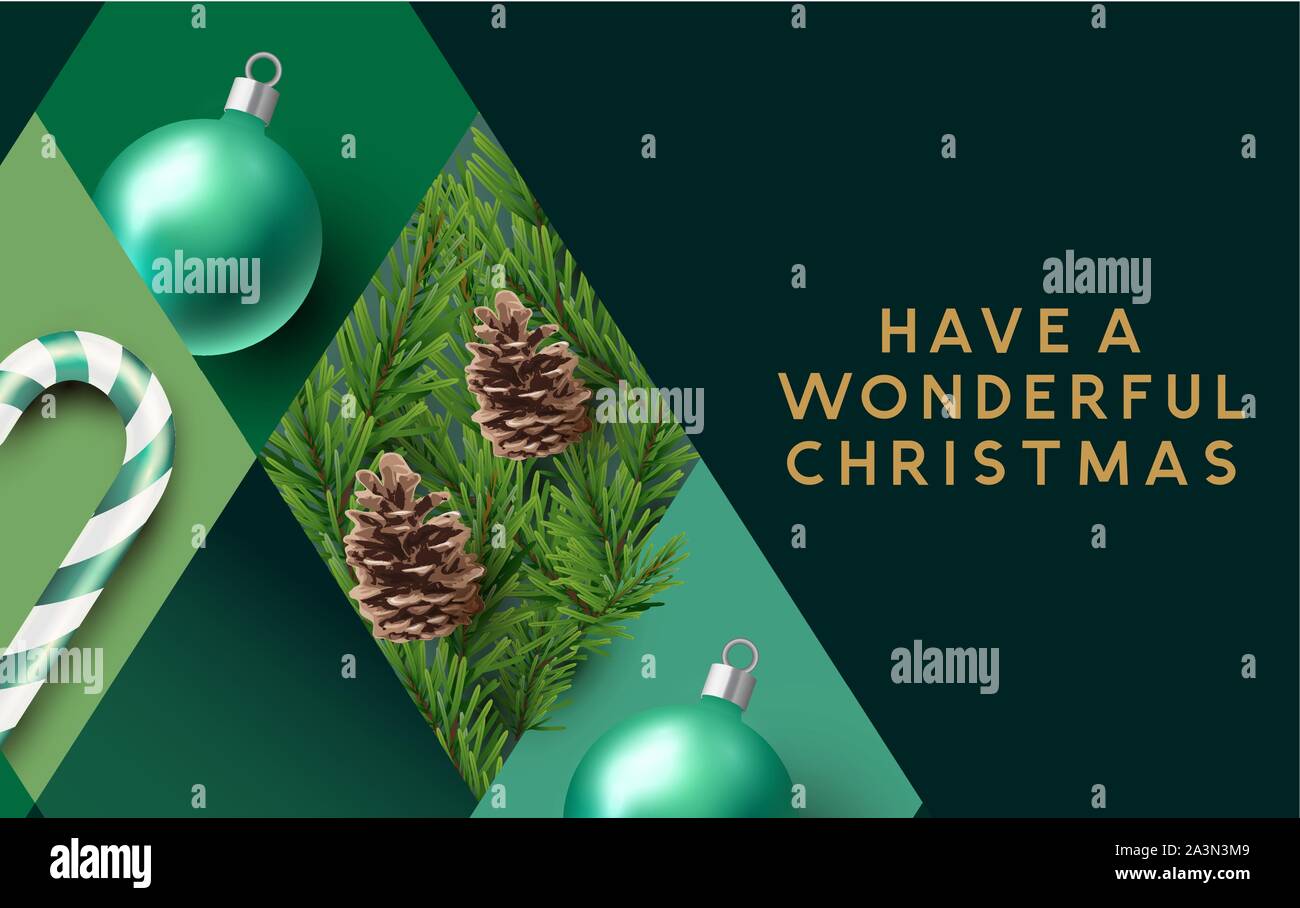 A green abstract christmas background layout. Vector illustration. Stock Vector