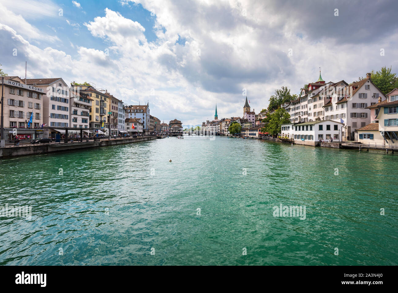 Limmat river in Zurich landscape, Switzerland Stock Photo - Alamy