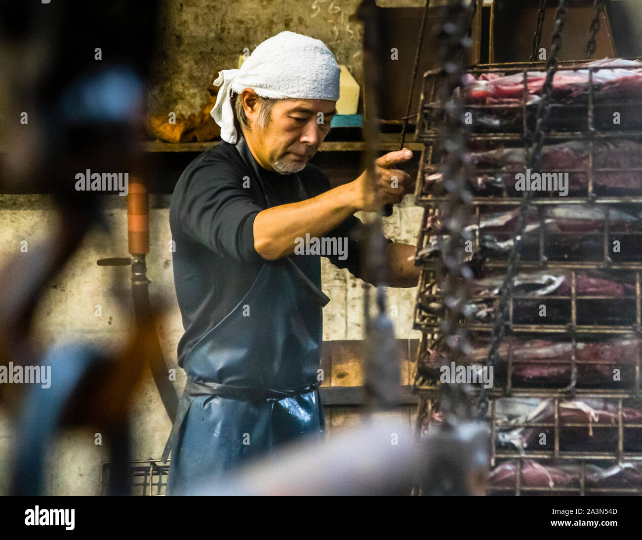 Yasuhisa Serizawa's Katsuobushi Manufacture in Nishiizu-Cho, Shizuoka, Japan Stock Photo