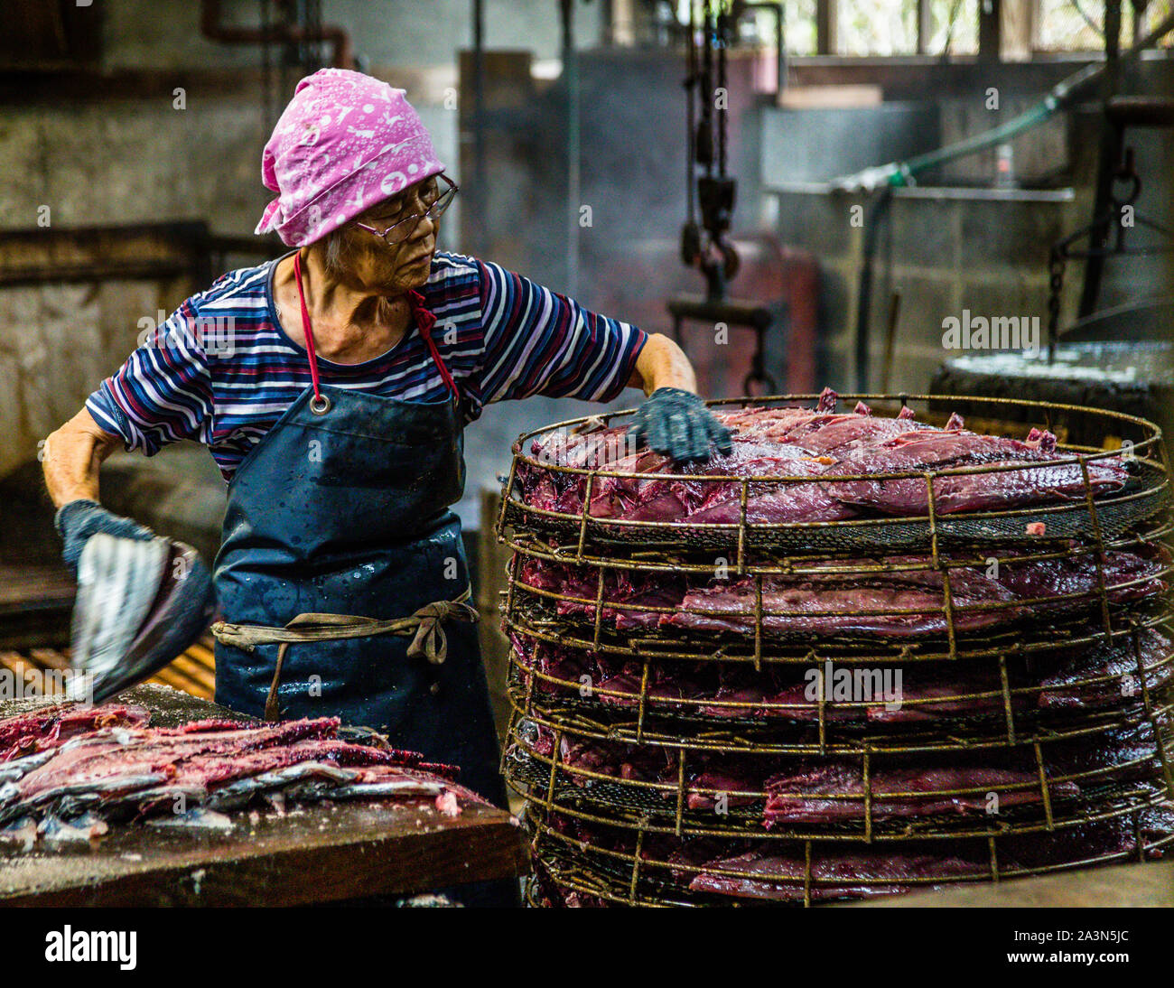 Yasuhisa Serizawa's Katsuobushi Manufacture in Nishiizu-Cho, Shizuoka, Japan Stock Photo