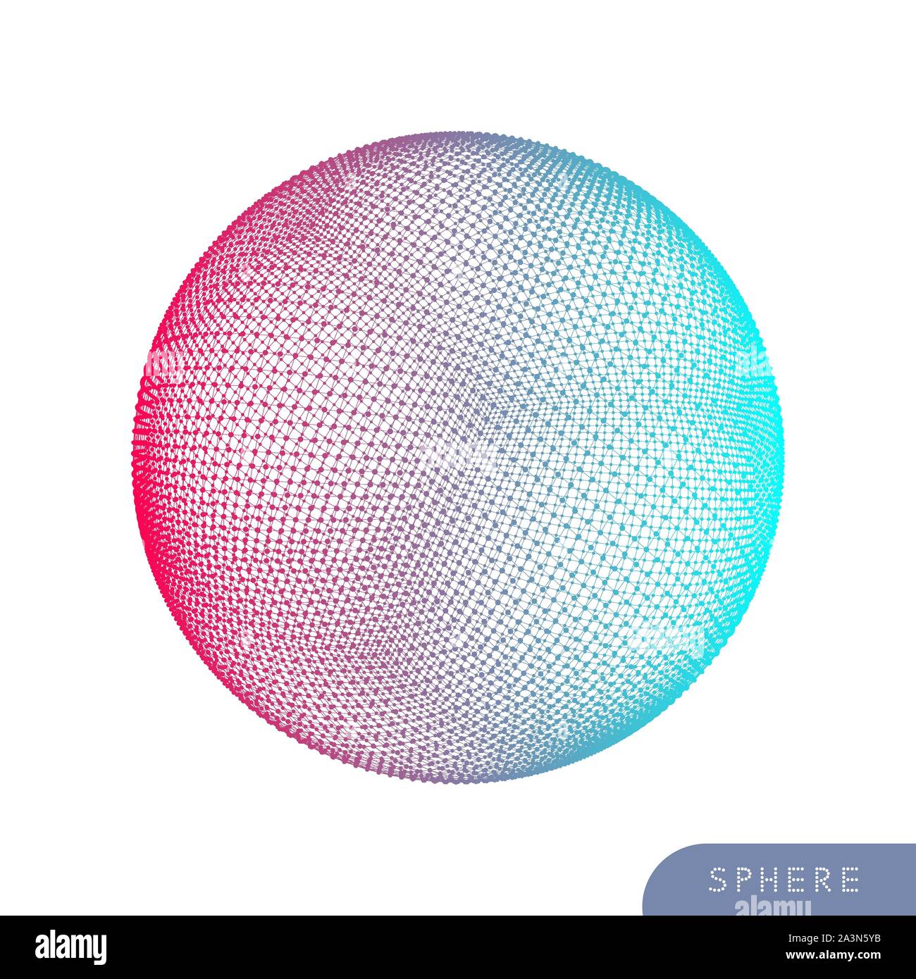 Sphere with connected lines and dots. Global digital connections ...