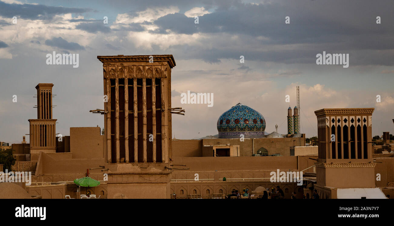 Yazd, Iran 20190411 Wind Catcher Towers form natural air