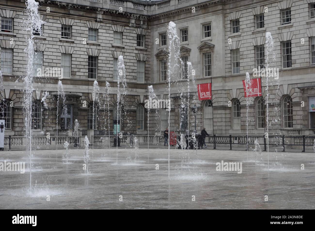 Somerset House fountain, London Stock Photo