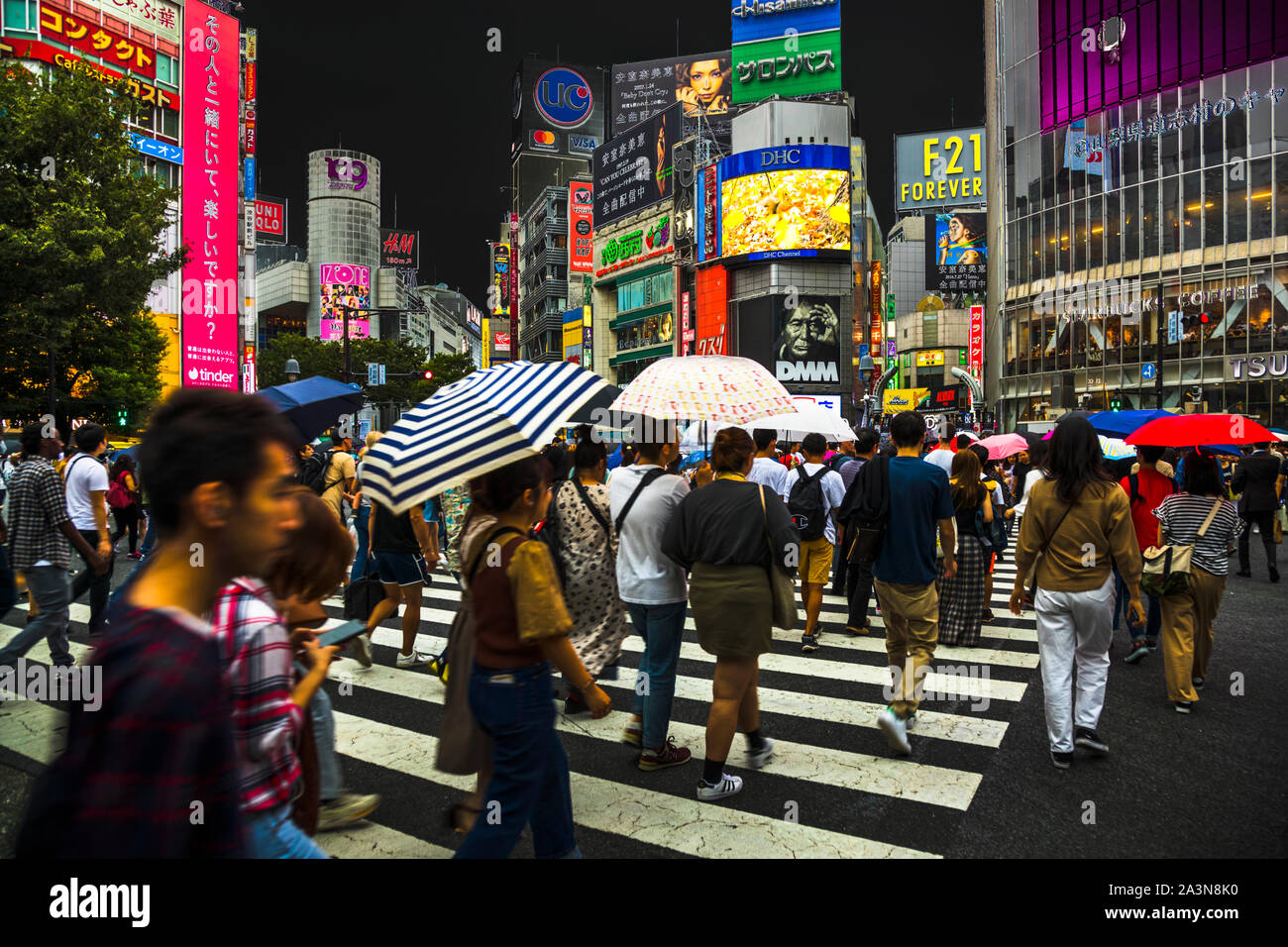 Shibuya Crossing Street Life in Tokyo, Japan Stock Photo