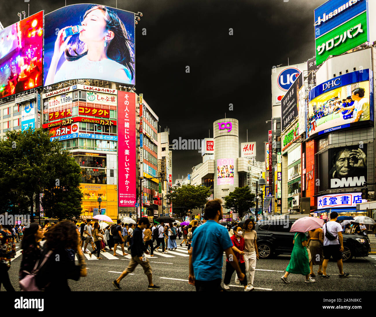 Shibuya Crossing Street Life in Tokyo, Japan Stock Photo