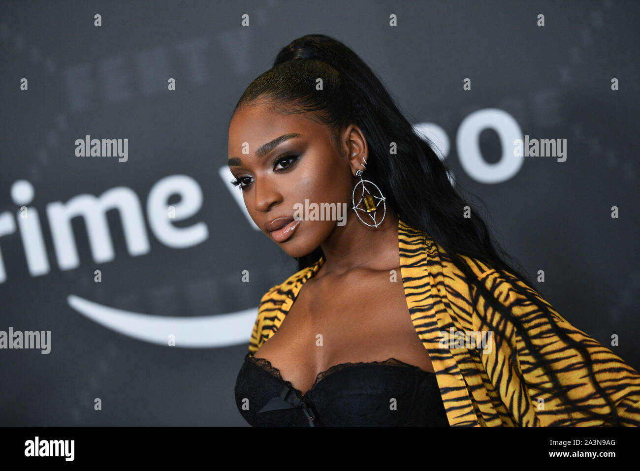 Normani attends the Savage x Fenty arrivals during New York Fashion Week at Barclays Center on September 10, 2019 in New York City. Stock Photo