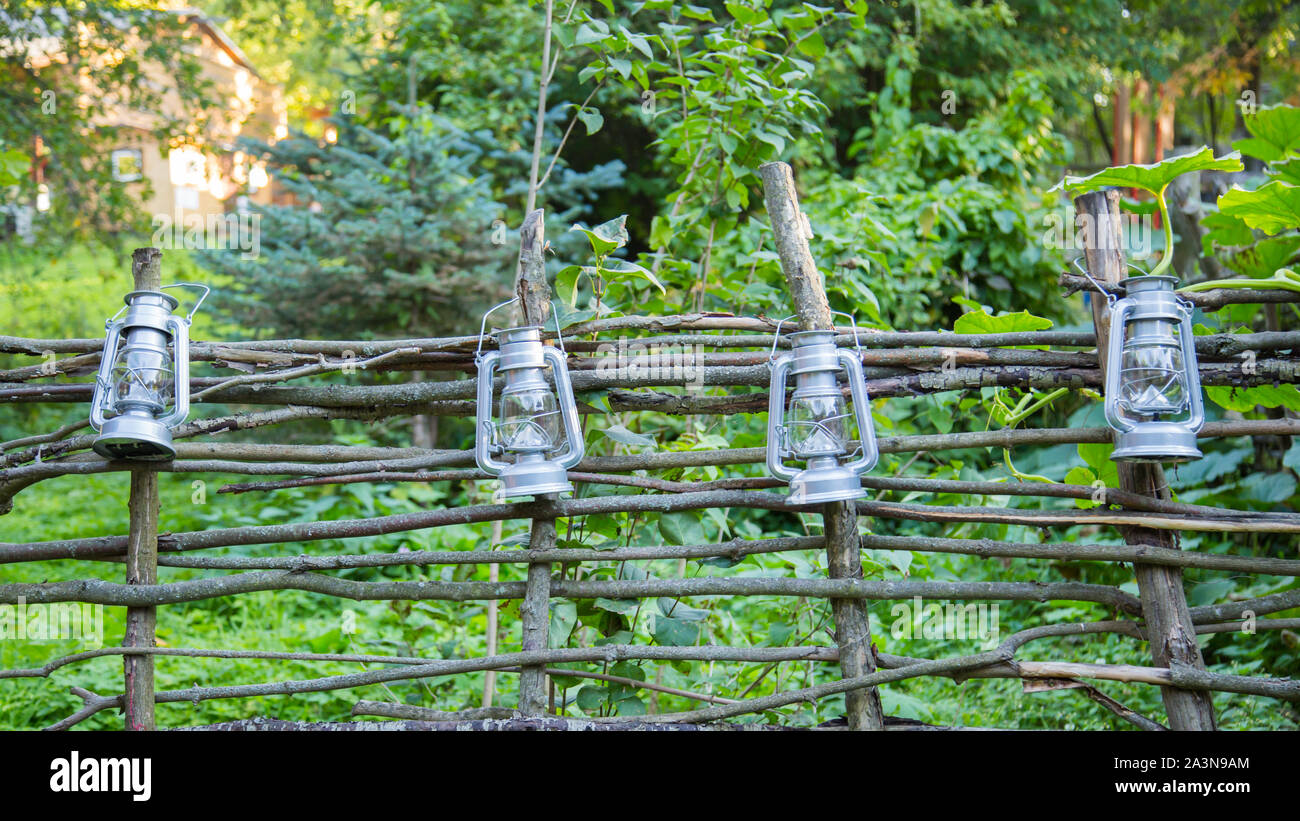 Old fashioned hanging lanterns hi-res stock photography and images - Alamy
