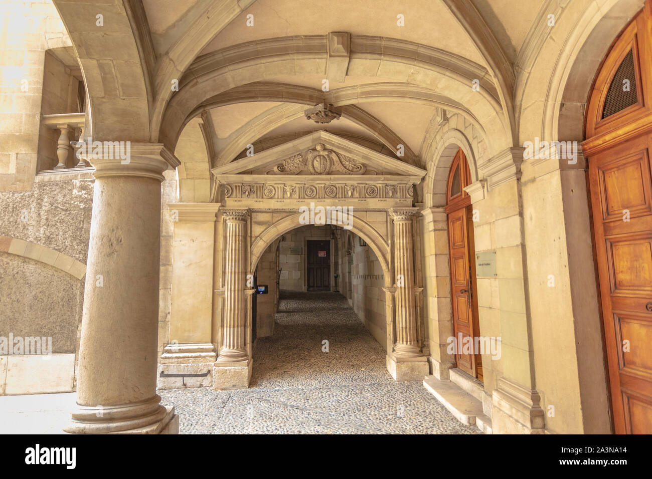 Porticos in Grand-Rue Genève Geneva, Switzerland Stock Photo