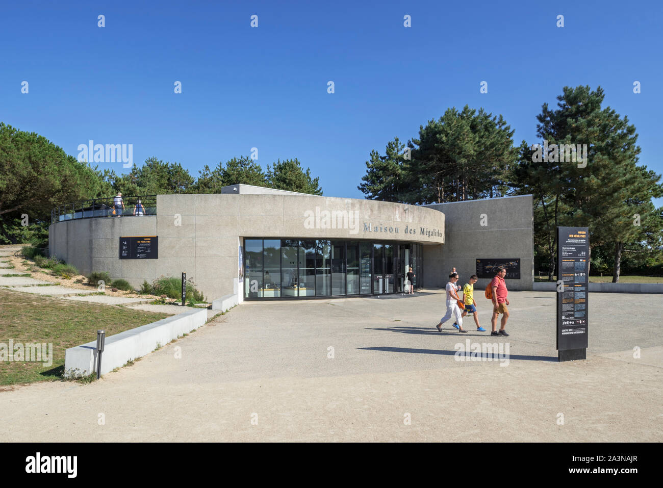 Maison des mégalithes, visitors center about the Carnac alignments, megalithic site in Morbihan, Quiberon, Brittany, France Stock Photo