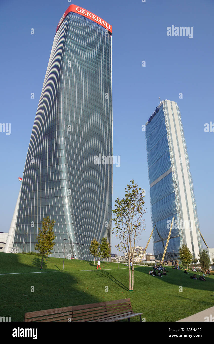 Milan, Italy - 03 March 2019: Zaha Hadid Architects, new Generali Tower ...