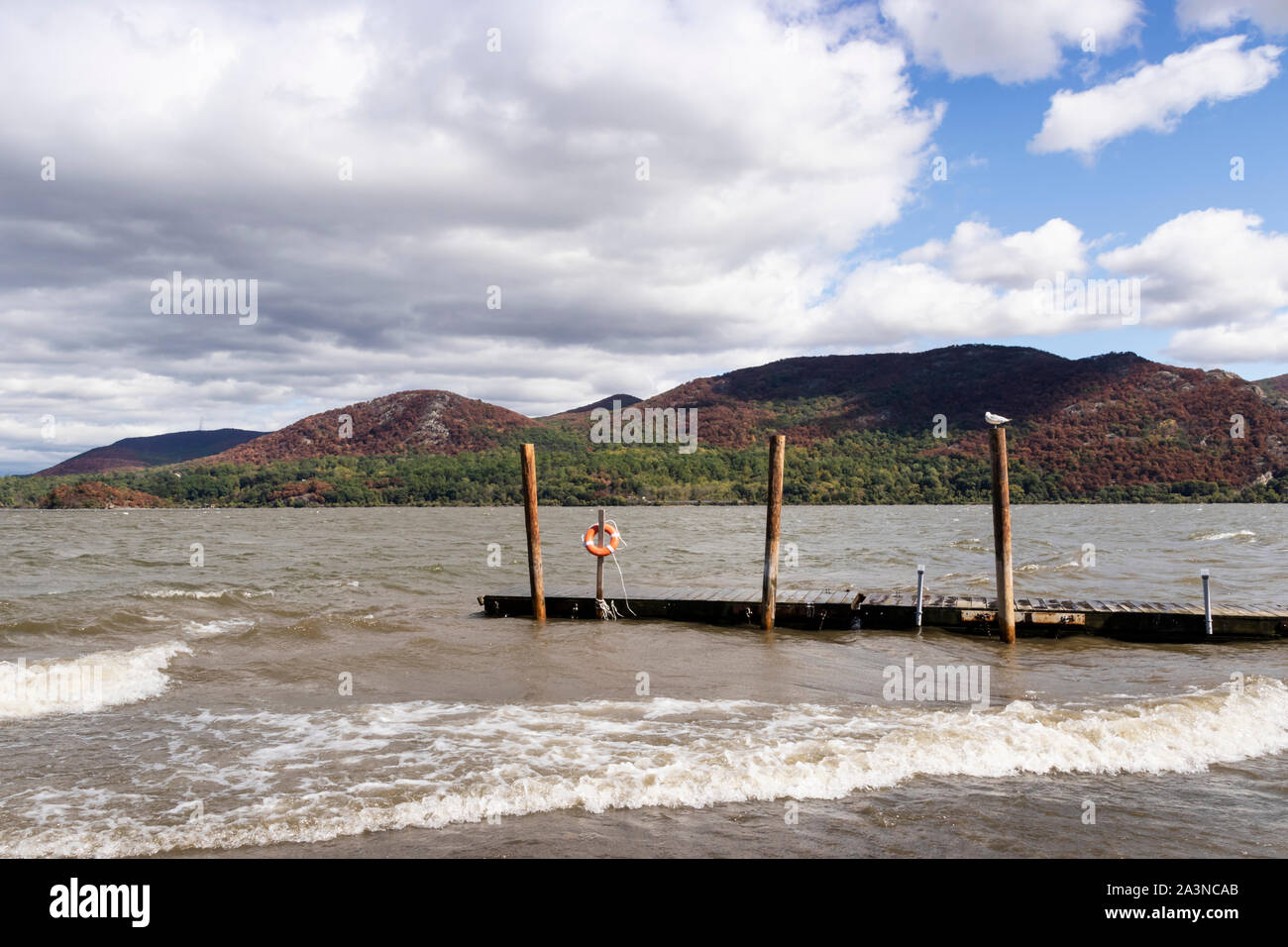 Hudson River view from Donahue Park in ConrwallonHudson, N.Y., on a