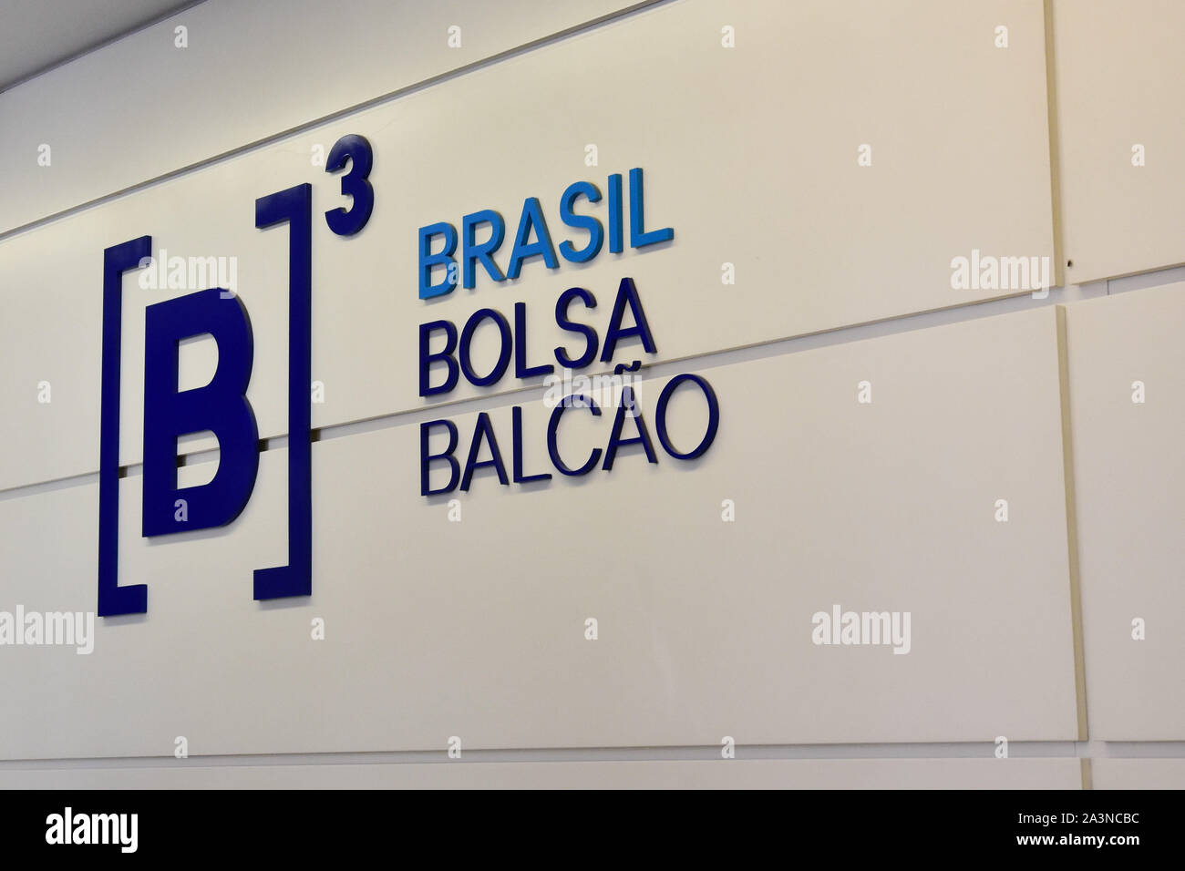 SÃO PAULO, SP - 09.10.2019: BOLSA DE VALORES SP - Ibovespa, the main performance indicator of shares traded on B3, (Brazil, Stock Exchange, Counter) operates with gains on Wednesday (09). (Photo: Roberto Casimiro/Fotoarena) Stock Photo