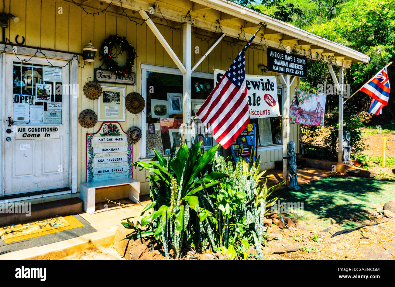 Kauai Fine Arts, Hanapepe, Kauai, Hawaii Stock Photo