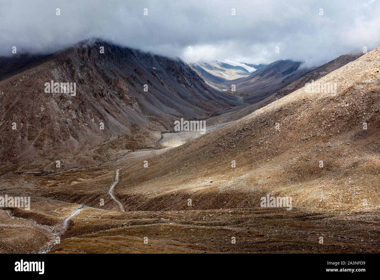 Himalayan landscape with road Stock Photo