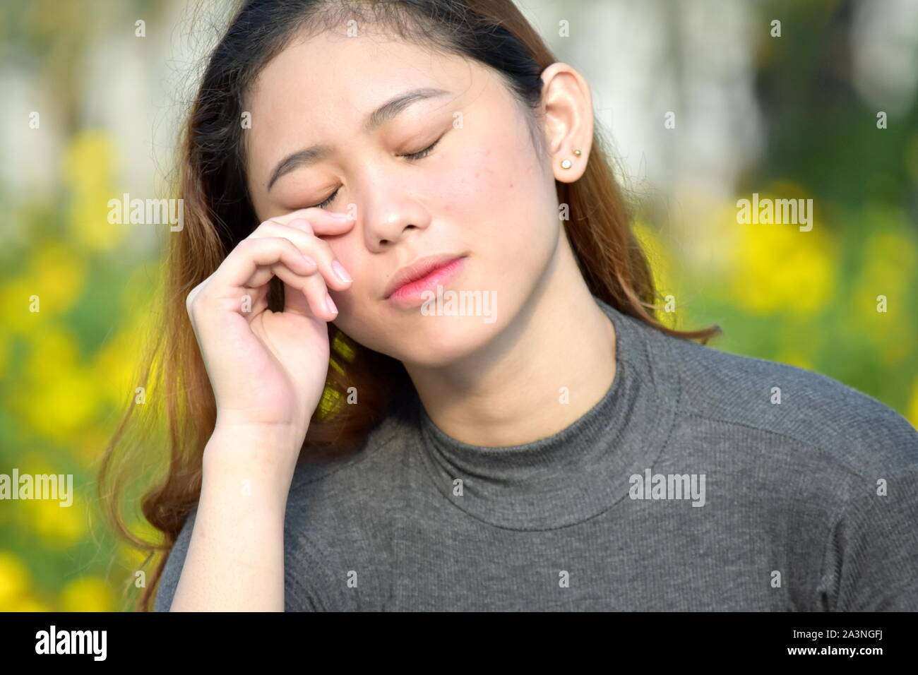 Crying Female Woman Stock Photo - Alamy